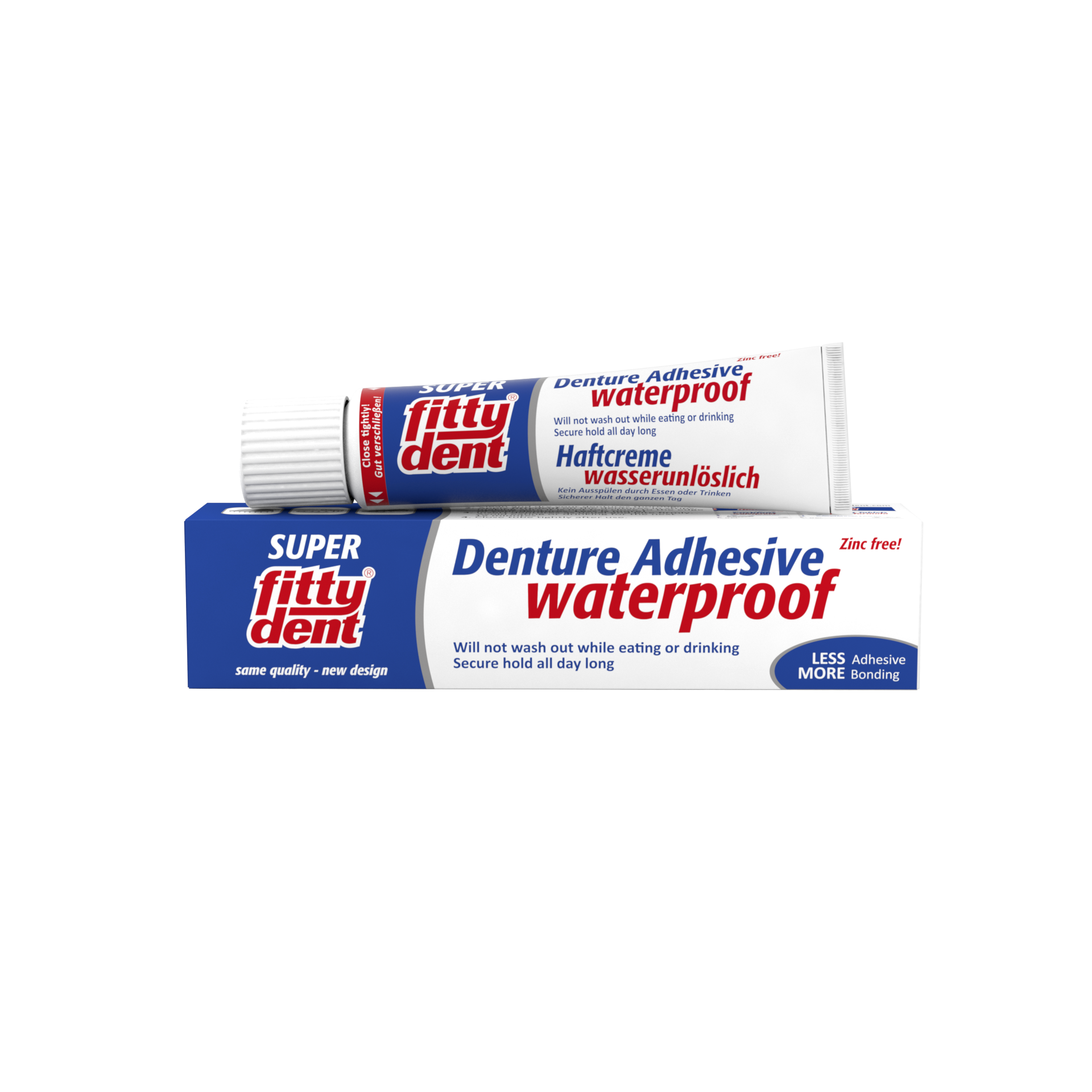 Fittydent denture adhesive cream 40g pack and tube